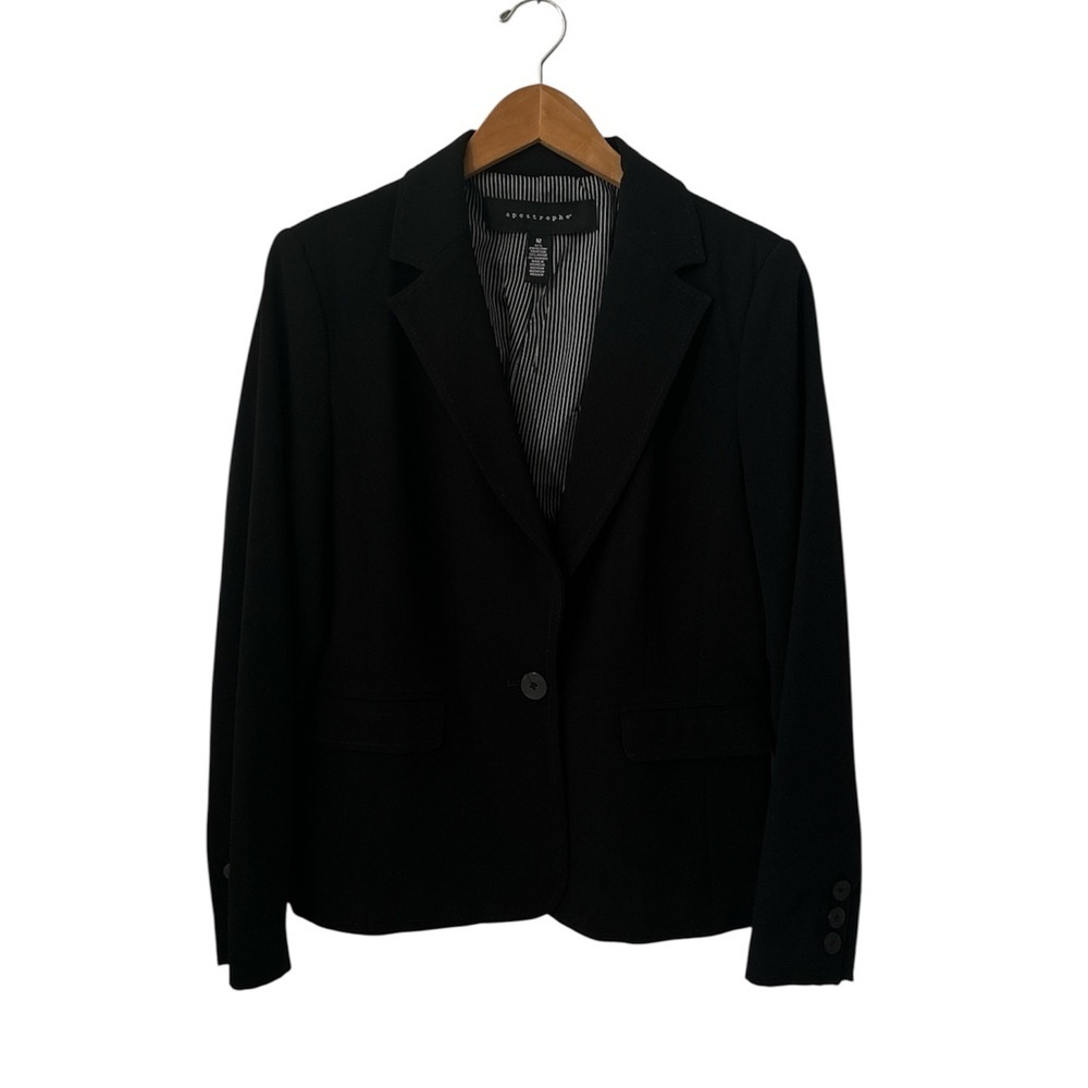 Apostrophe Black Blazer Like New sz 12